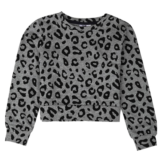 Sweatshirt gris Imprimé léopard